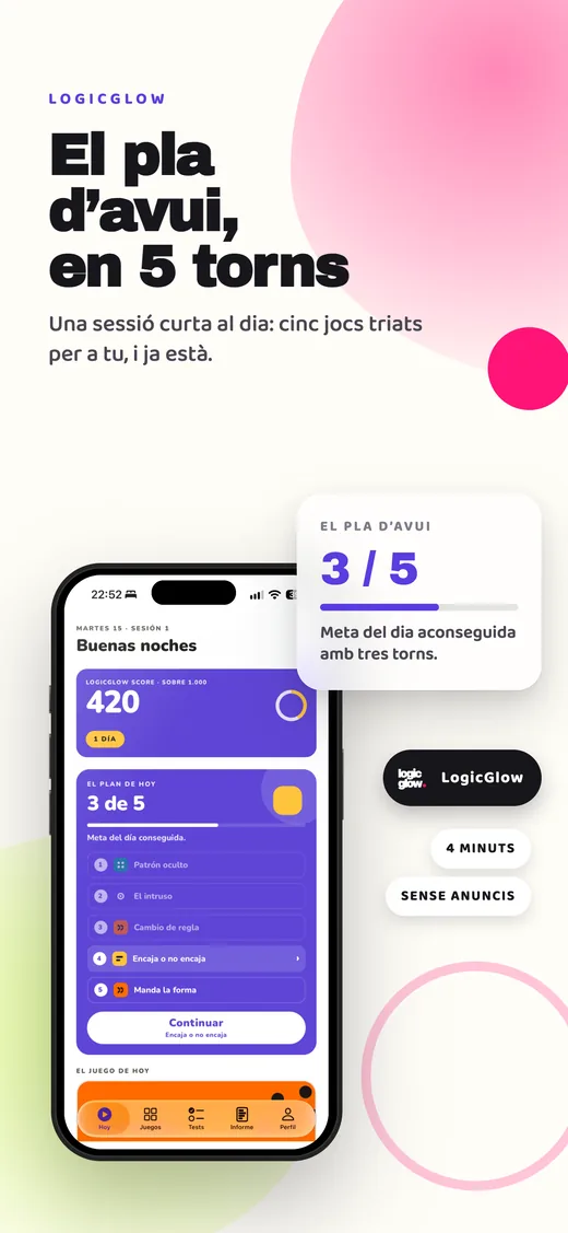 El pla d’avui a LogicGlow: cinc torns, tres de fets, i la puntuació del dia