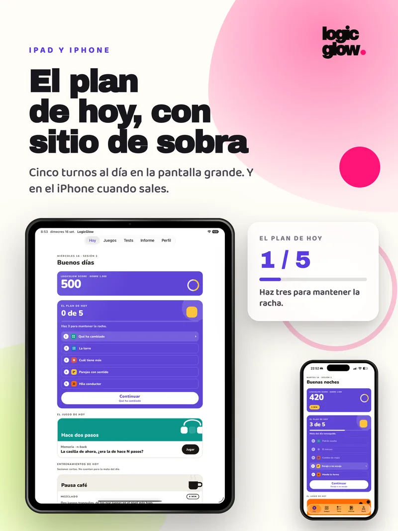 El plan del día en el iPad, con el iPhone al lado